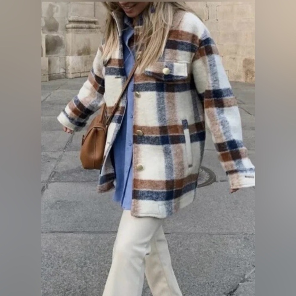 ZARA Oversized Plaid Shacket, size XS